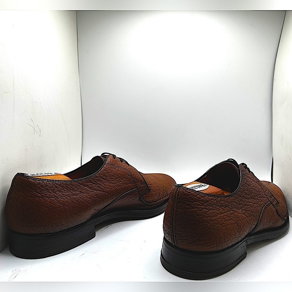 HARTT Imported Exotic Water Bison Mens Brown Derby Dress Shoes c. 1960 Sz.9E π₯ - Picture 10 of 17